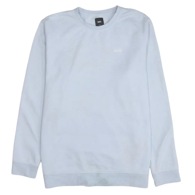 Vans Light Blue Sweatshirt Men's Large Small Embroidered Chest Logo Crewneck Pullover made by Vans