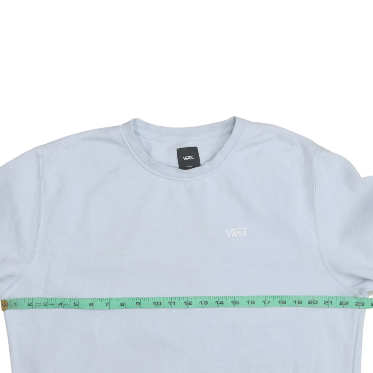 Vans Light Blue Sweatshirt Men's Large Small Embroidered Chest Logo Crewneck Pullover sold by Vintage Club product image thumbnail 5