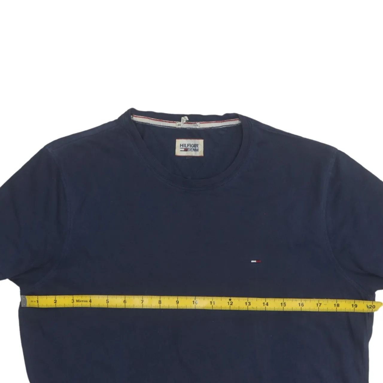 Tommy Hilfiger Navy Blue T Shirt Women's Large Small Flag Logo Crewneck Tee Top sold by Vintage Club product image thumbnail 5