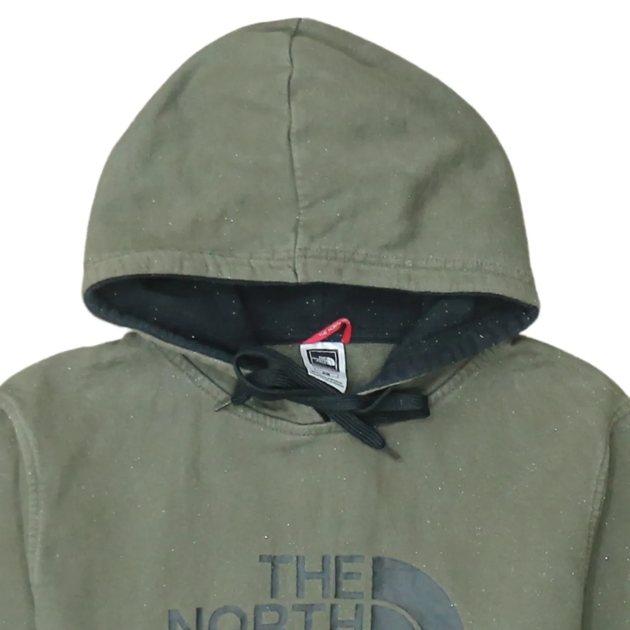 The North Face Khaki Green Hoodie Men's Medium Printed Chest Logo Front Pocket Sweatshirt sold by Vintage Club product image thumbnail 3