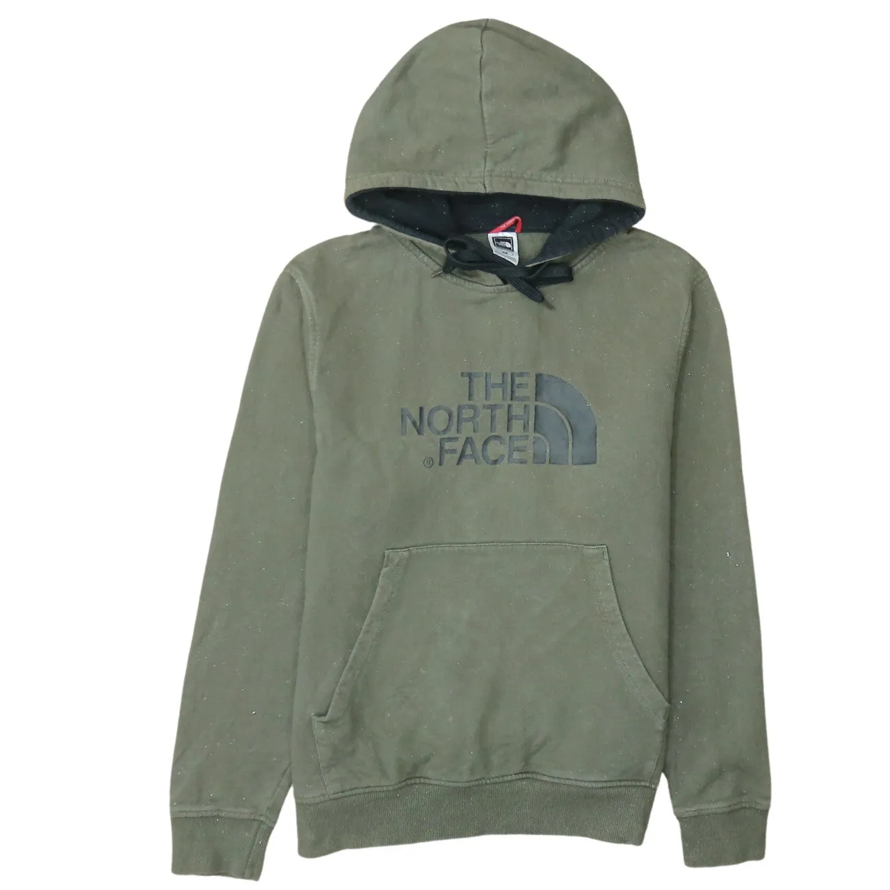 The North Face Khaki Green Hoodie Men's Medium Printed Chest Logo Front Pocket Sweatshirt sold by Vintage Club