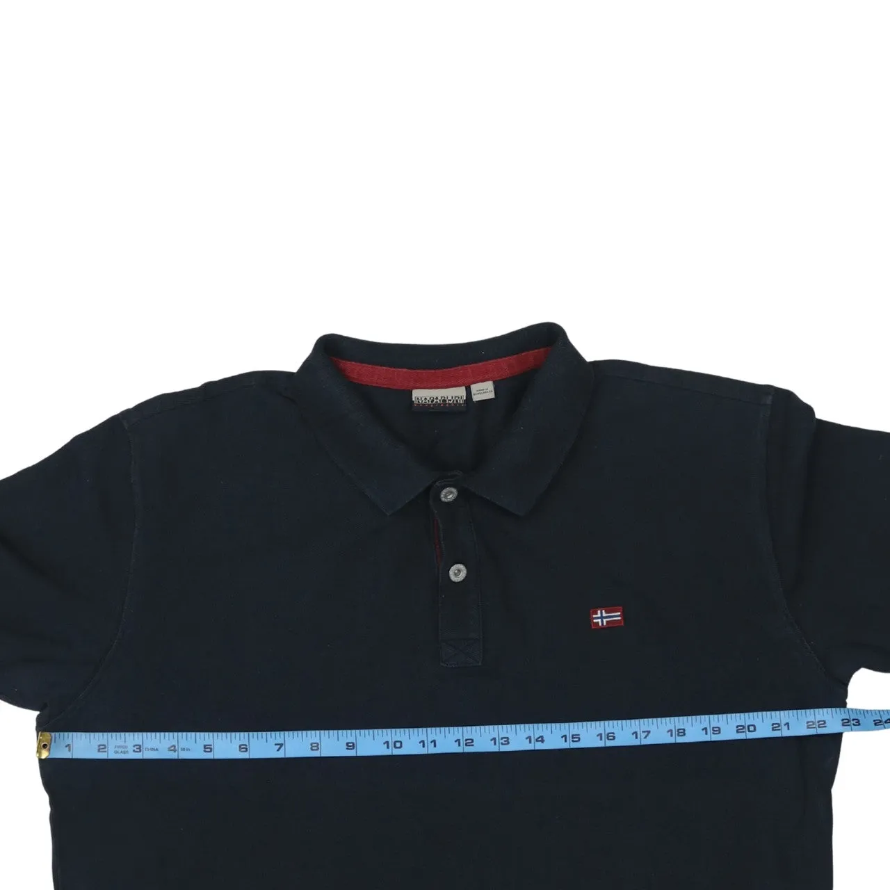 Napapijri Black Polo Shirt Women's XXLarge Embroidered Flag Logo Short Sleeve Casual Top sold by Vintage Club product image thumbnail 5