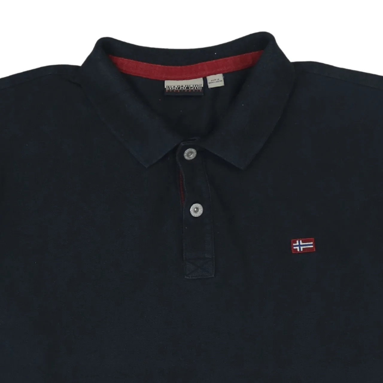 Napapijri Black Polo Shirt Women's XXLarge Embroidered Flag Logo Short Sleeve Casual Top sold by Vintage Club product image thumbnail 3