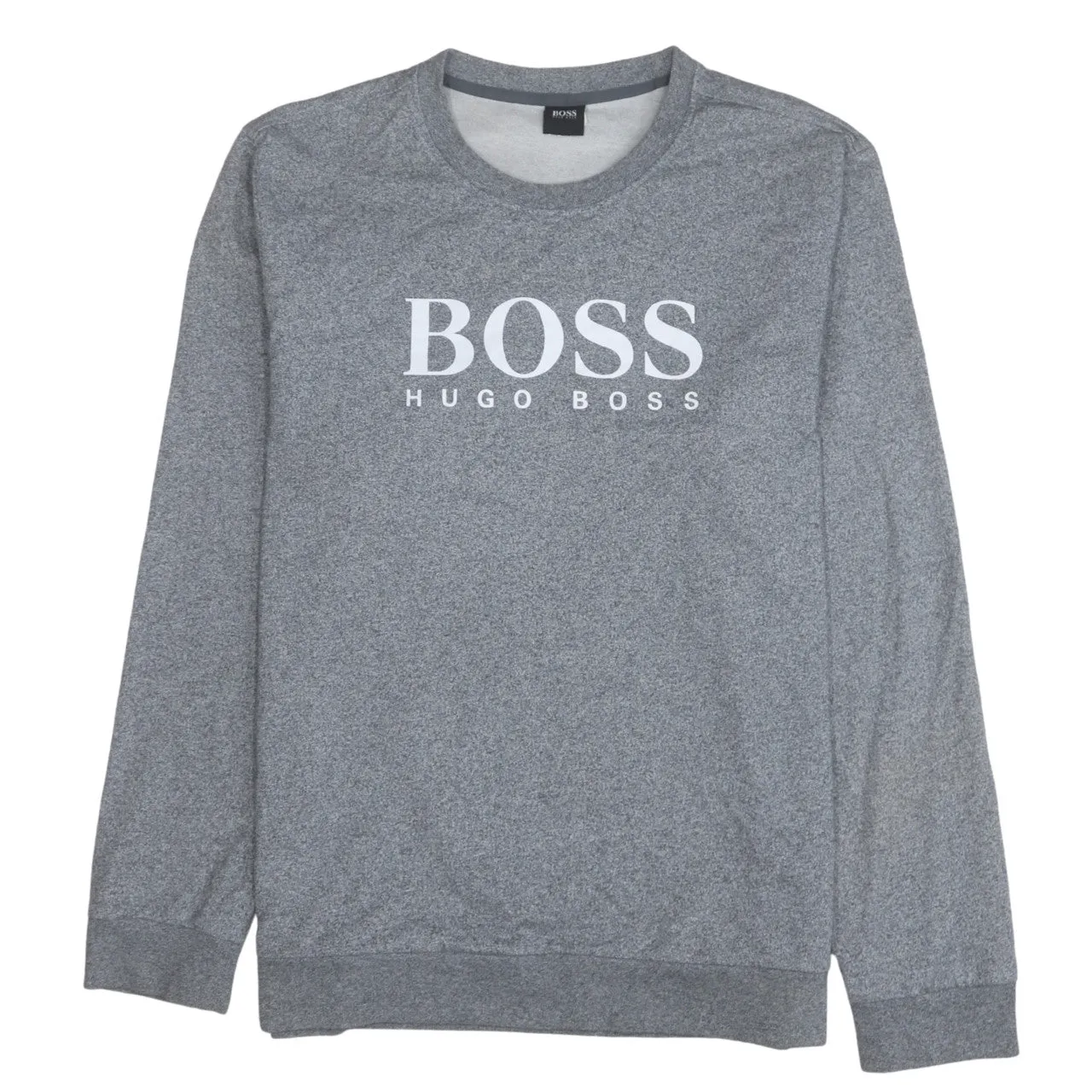 HUGO BOSS Grey Sweatshirt Women’s XXLarge Printed Chest Logo Crewneck Pullover Top sold by Vintage Club