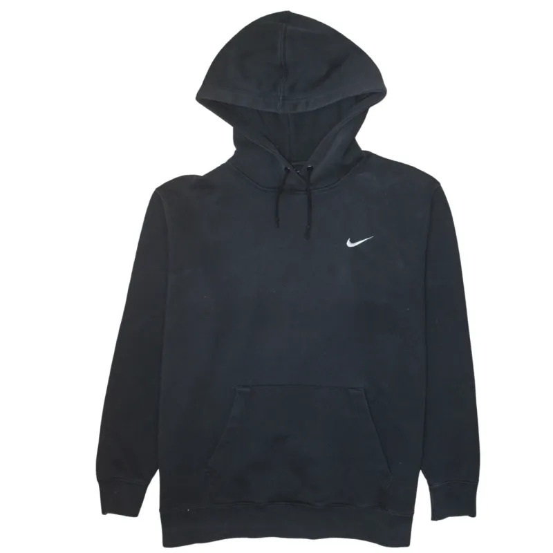 Nike Black Hoodie Women’s XLarge Embroidered Swoosh Front Pocket Pullover Sweatshirt sold by Vintage Club