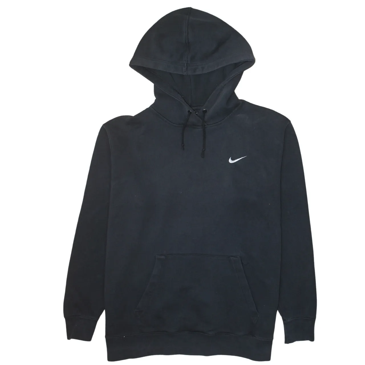 Nike Black Hoodie Women’s XLarge Embroidered Swoosh Front Pocket Pullover Sweatshirt sold by Vintage Club