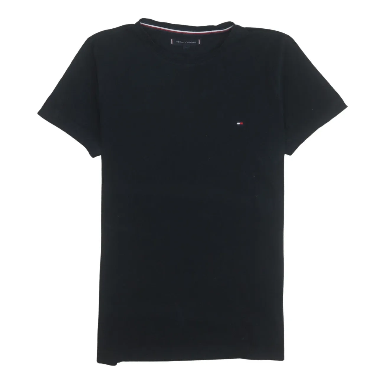 Tommy Hilfiger Black T Shirt Women’s Medium Small Flag Logo Classic Tee Top sold by Vintage Club