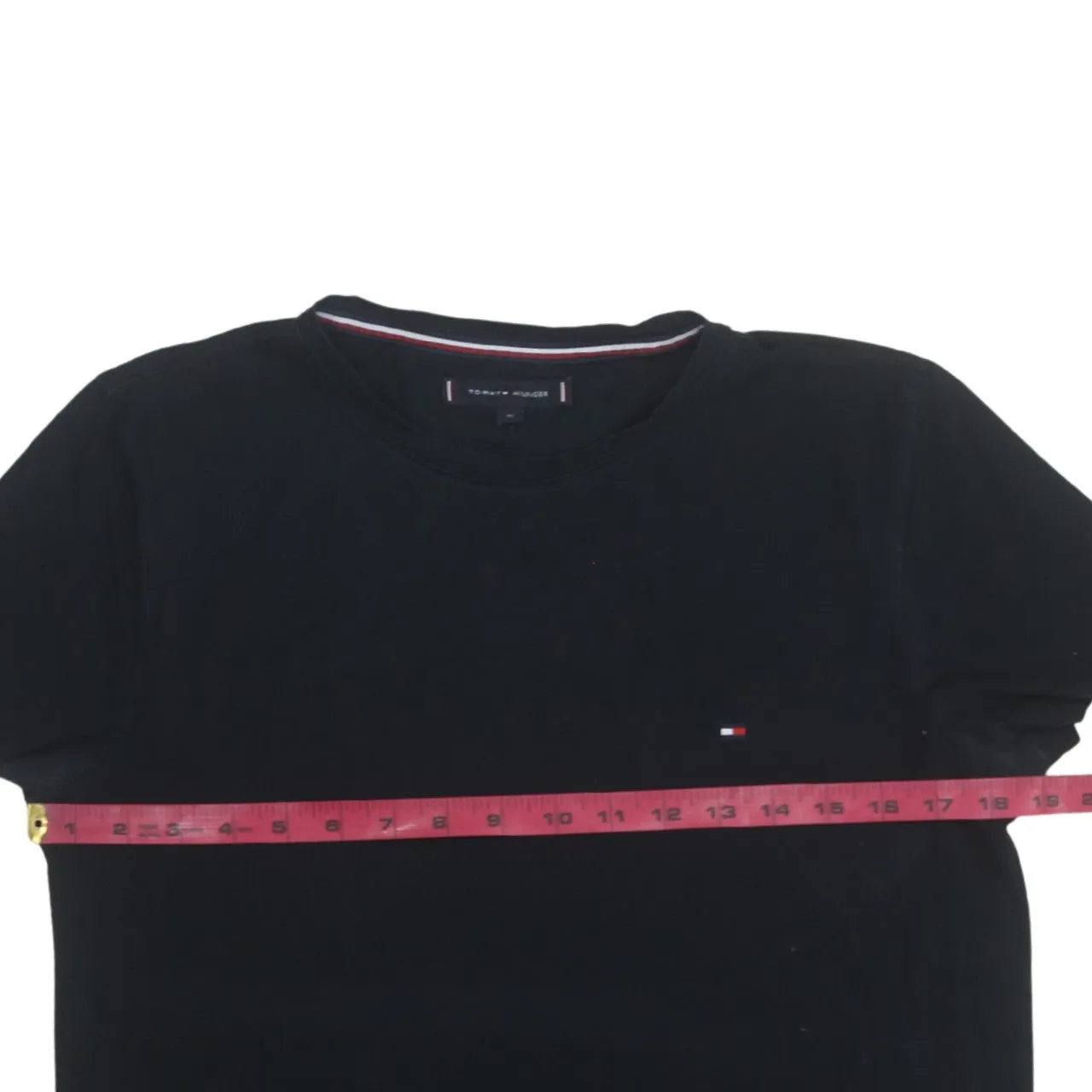 Tommy Hilfiger Black T Shirt Women’s Medium Small Flag Logo Classic Tee Top sold by Vintage Club product image thumbnail 5