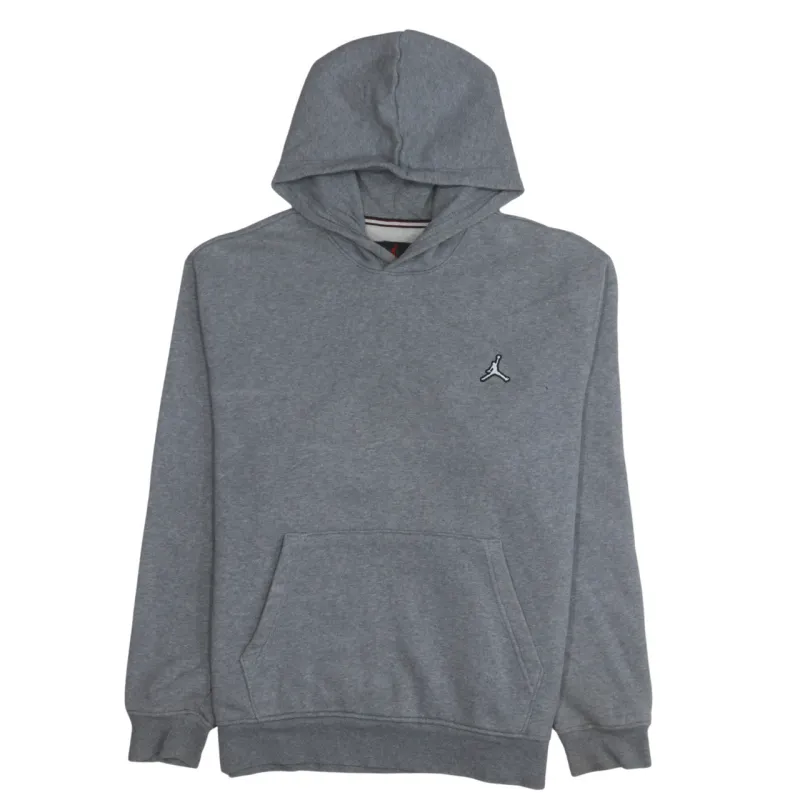 Jordan Grey Hoodie Men's Medium Embroidered Jumpman Logo Front Pocket Pullover Sweatshirt sold by Vintage Club