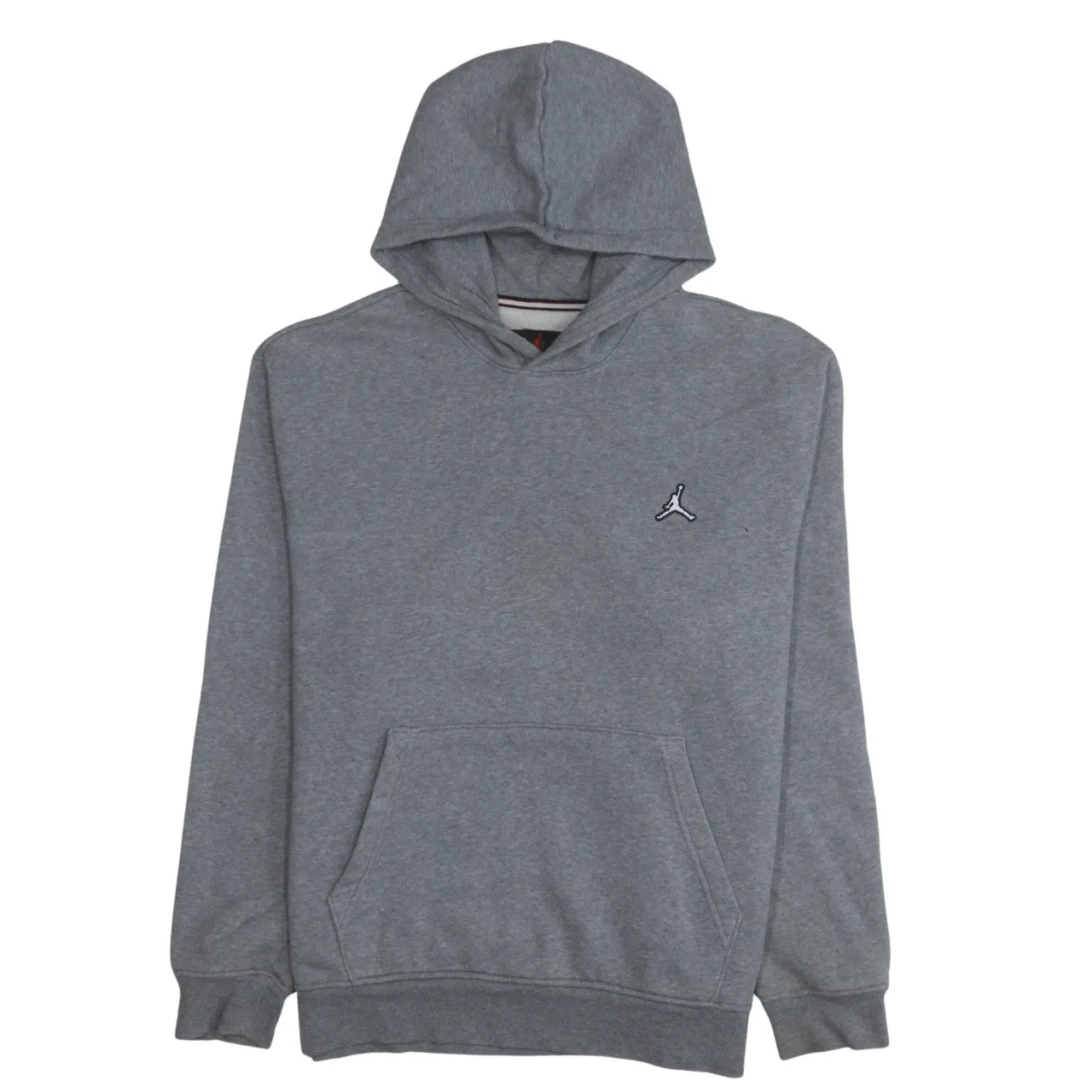 Jordan Grey Hoodie Men's Medium Embroidered Jumpman Logo Front Pocket Pullover Sweatshirt sold by Vintage Club