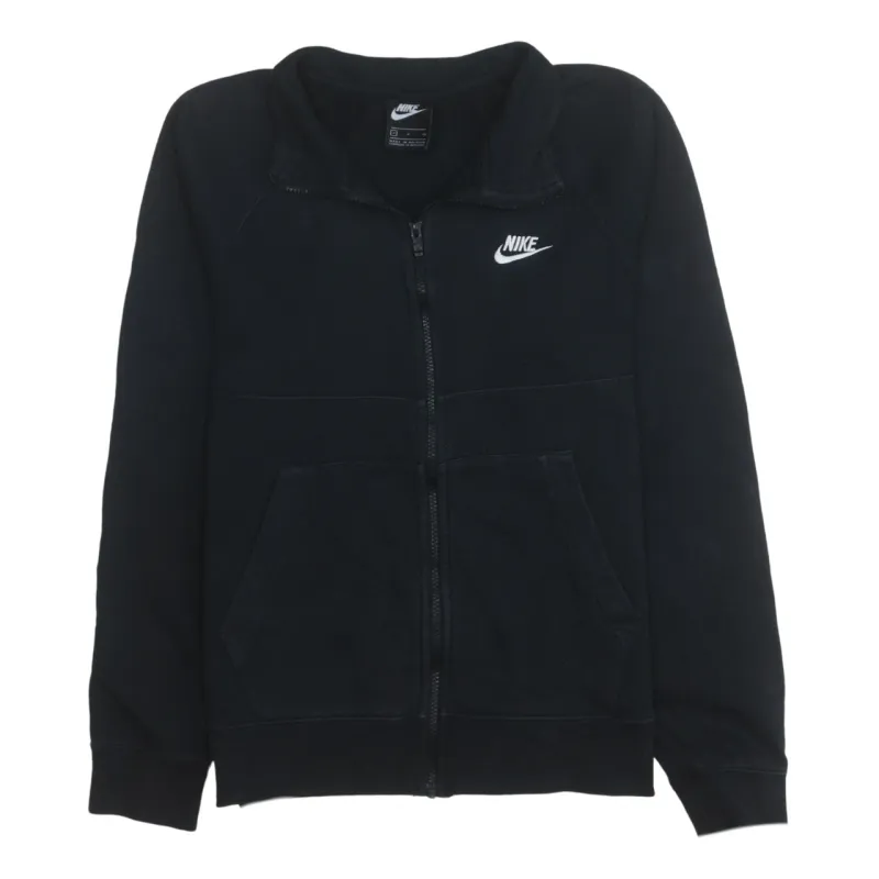 Nike Black Full Zip Sweatshirt Men's Small Embroidered Swoosh Split Pockets Fleece Top sold by Vintage Club