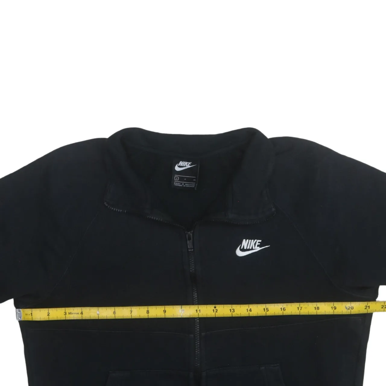 Nike Black Full Zip Sweatshirt Men's Small Embroidered Swoosh Split Pockets Fleece Top sold by Vintage Club product image thumbnail 5