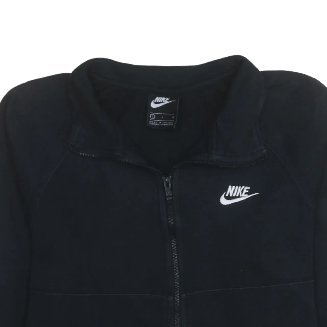 Nike Black Full Zip Sweatshirt Men's Small Embroidered Swoosh Split Pockets Fleece Top sold by Vintage Club product image thumbnail 3