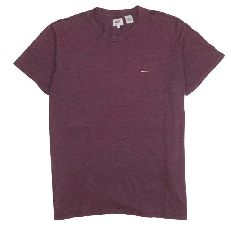 Levi's Burgundy Red T Shirt Women's XLarge Small Chest Logo Crewneck Casual Top made by Levi's