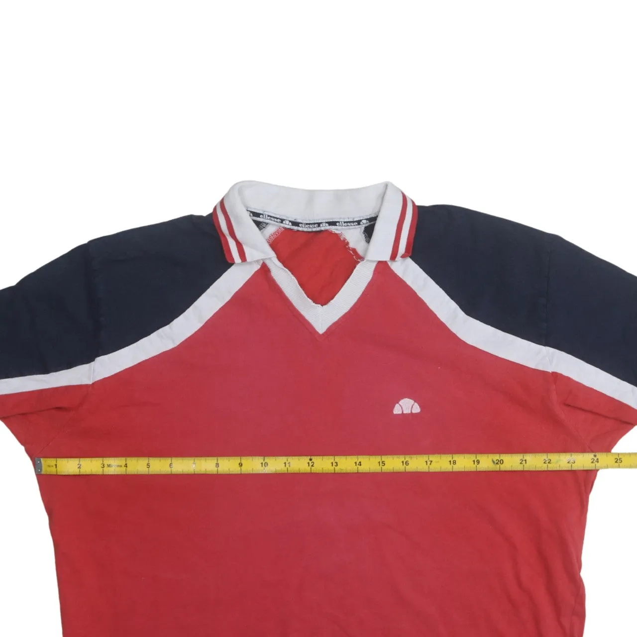 Ellesse Red Navy Polo Shirt Men’s XLarge Embroidered Chest Logo Contrast Collar Casual Top sold by Vintage Club product image thumbnail 5