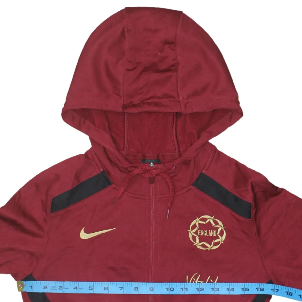 Nike Burgundy Red Full Zip Hoodie Women’s Small England Vitality Embroidered Logo Training Top sold by Vintage Club product image thumbnail 5