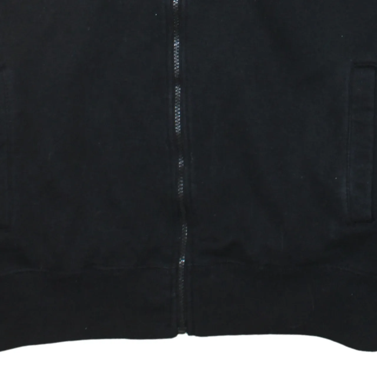 Adidas Black Track Jacket Men's Small Blue Three Stripe Embroidered Trefoil Zip Top sold by Vintage Club product image thumbnail 4