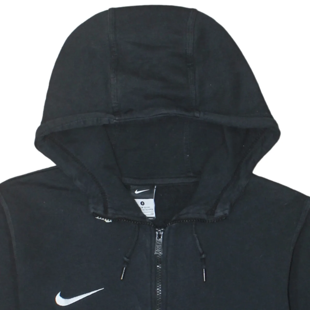 Nike Black Full Zip Hoodie Men's Small Embroidered Swoosh Split Pocket Hooded Sweatshirt sold by Vintage Club product image thumbnail 3