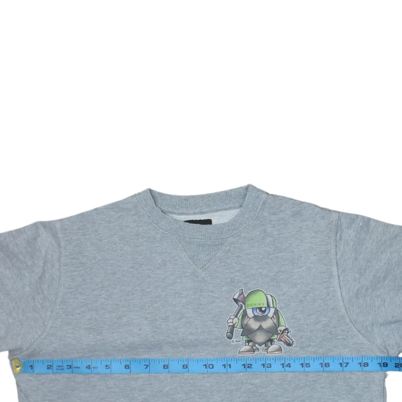 Dickies Grey Sweatshirt Men's Small Printed Chest Graphic Ribbed Cuffs Crewneck Pullover sold by Vintage Club product image thumbnail 5