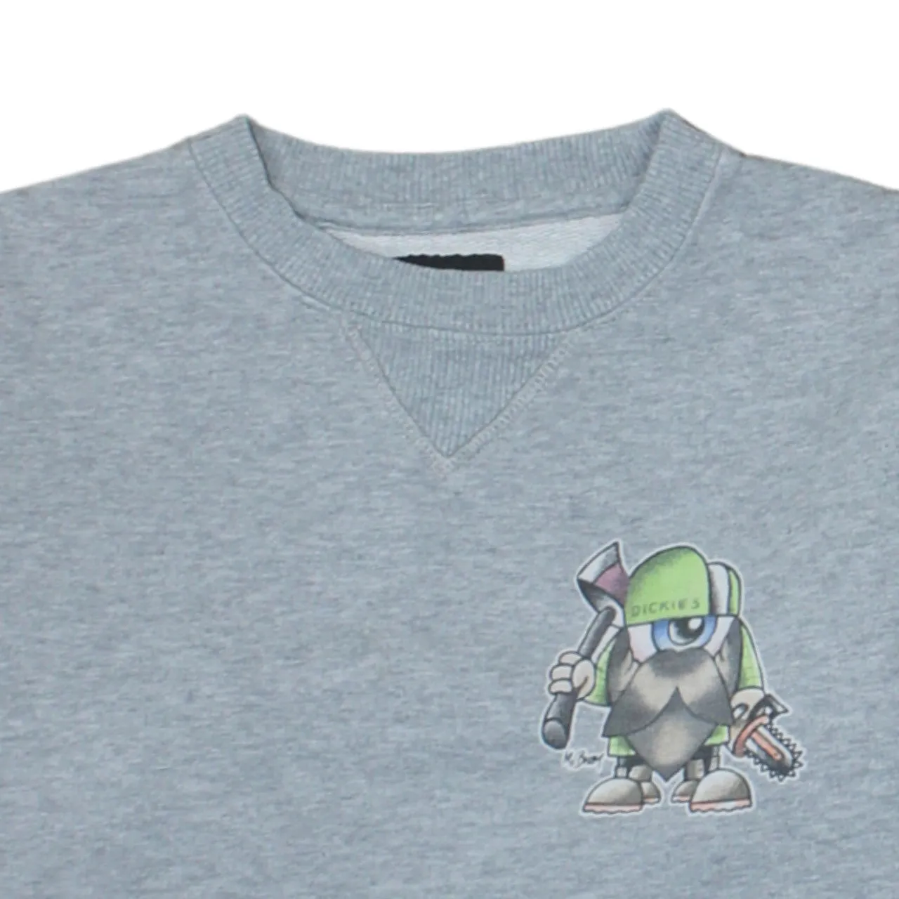 Dickies Grey Sweatshirt Men's Small Printed Chest Graphic Ribbed Cuffs Crewneck Pullover sold by Vintage Club product image thumbnail 3