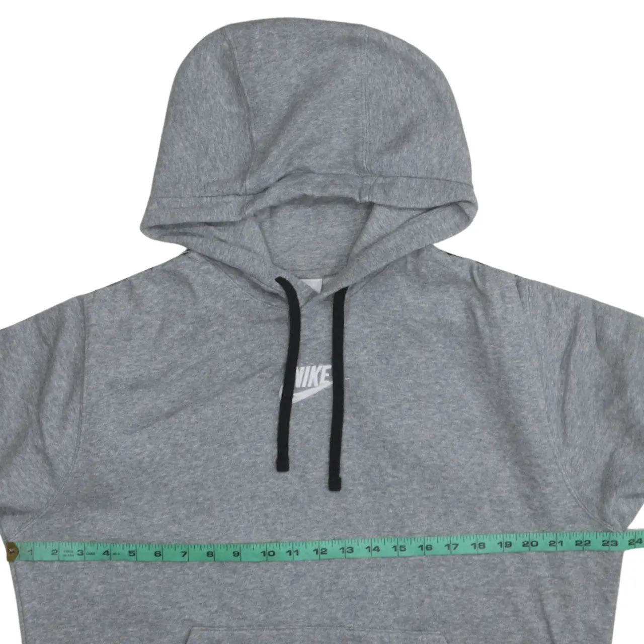 Nike Grey Hoodie Men's Medium Embroidered Chest Logo Branded Sleeve Tape Pullover Sweatshirt sold by Vintage Club product image thumbnail 5