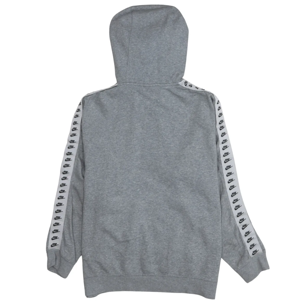 Nike Grey Hoodie Men's Medium Embroidered Chest Logo Branded Sleeve Tape Pullover Sweatshirt sold by Vintage Club product image thumbnail 2