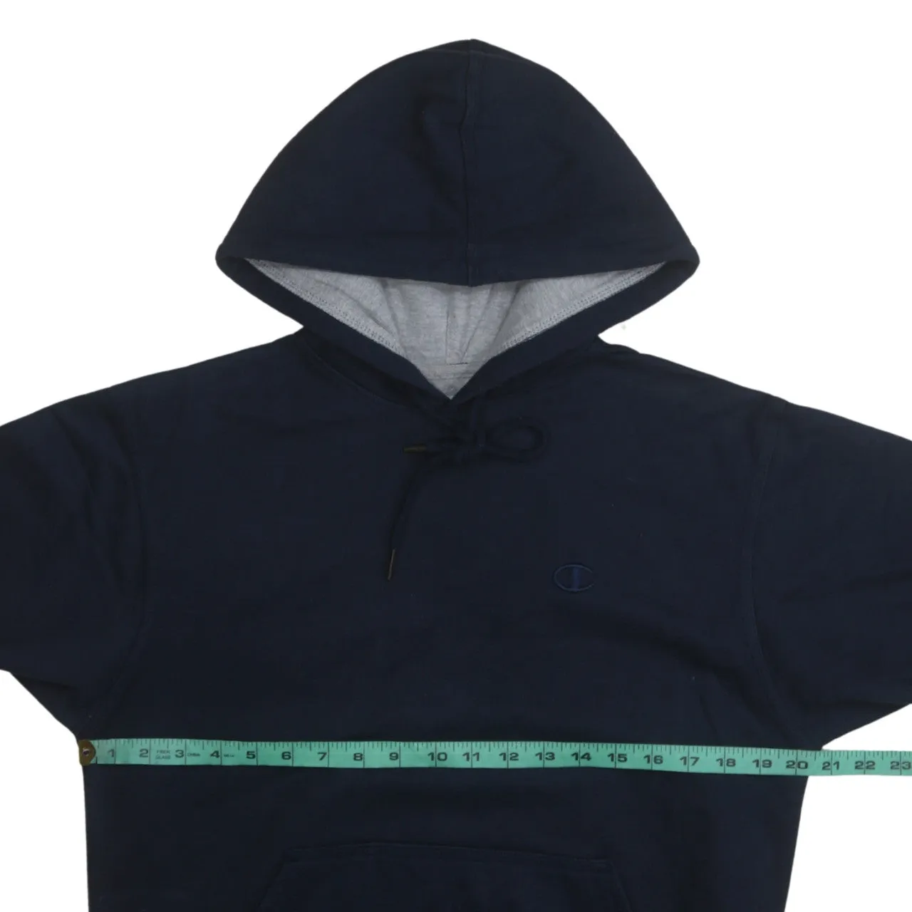 Champion Navy Blue Hoodie Men's Small Embroidered Chest Logo Fleece Lined Pullover Sweatshirt sold by Vintage Club product image thumbnail 5