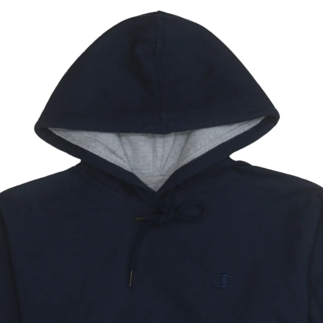 Champion Navy Blue Hoodie Men's Small Embroidered Chest Logo Fleece Lined Pullover Sweatshirt sold by Vintage Club product image thumbnail 3