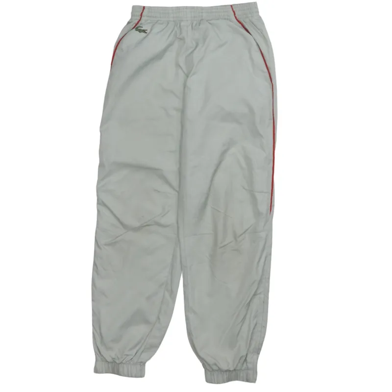 Lacoste Light Grey Joggers Men’s Small Elasticated Waist Red Piping Embroidered Logo Track Pants made by Lacoste