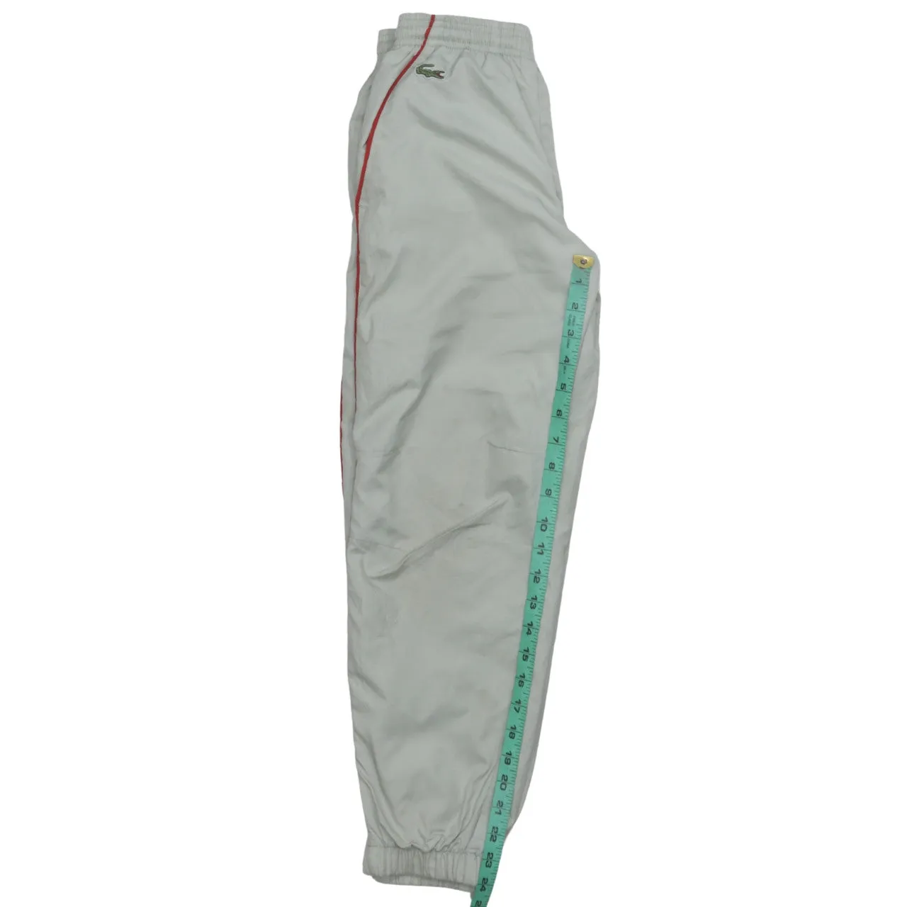 Lacoste Light Grey Joggers Men’s Small Elasticated Waist Red Piping Embroidered Logo Track Pants sold by Vintage Club product image thumbnail 5
