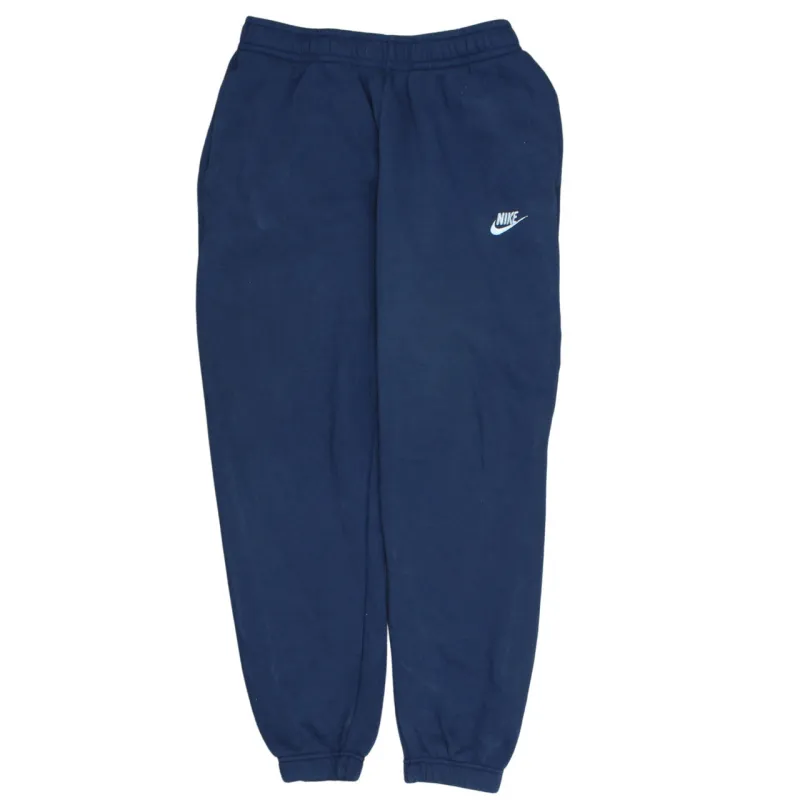 Nike Navy Blue Joggers Sweatpants Men's Medium Embroidered Swoosh Elasticated Cuffs Pockets made by Nike