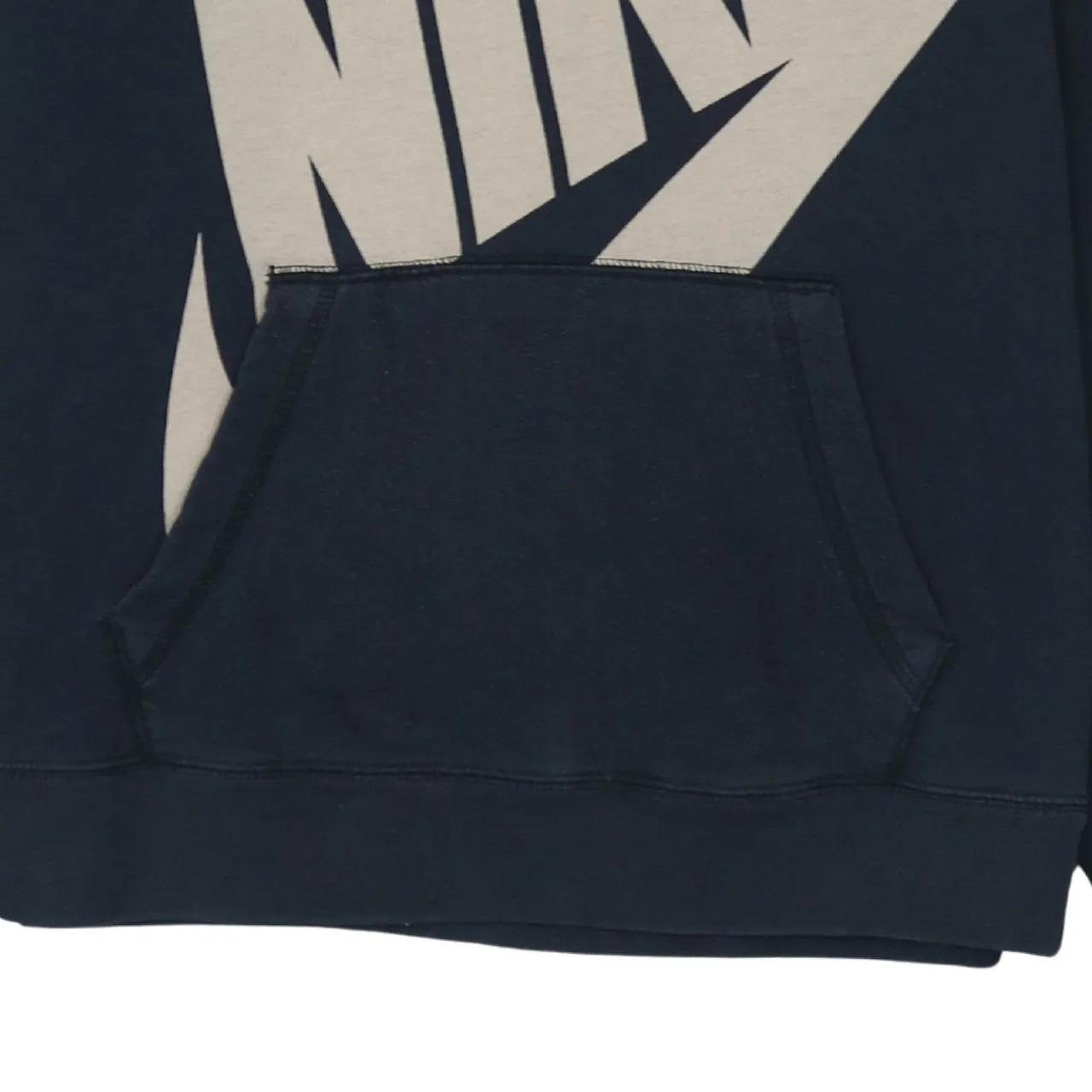 Nike Black Hoodie Women’s Medium Printed Big Logo Front Pocket Pullover Sweatshirt sold by Vintage Club product image thumbnail 4
