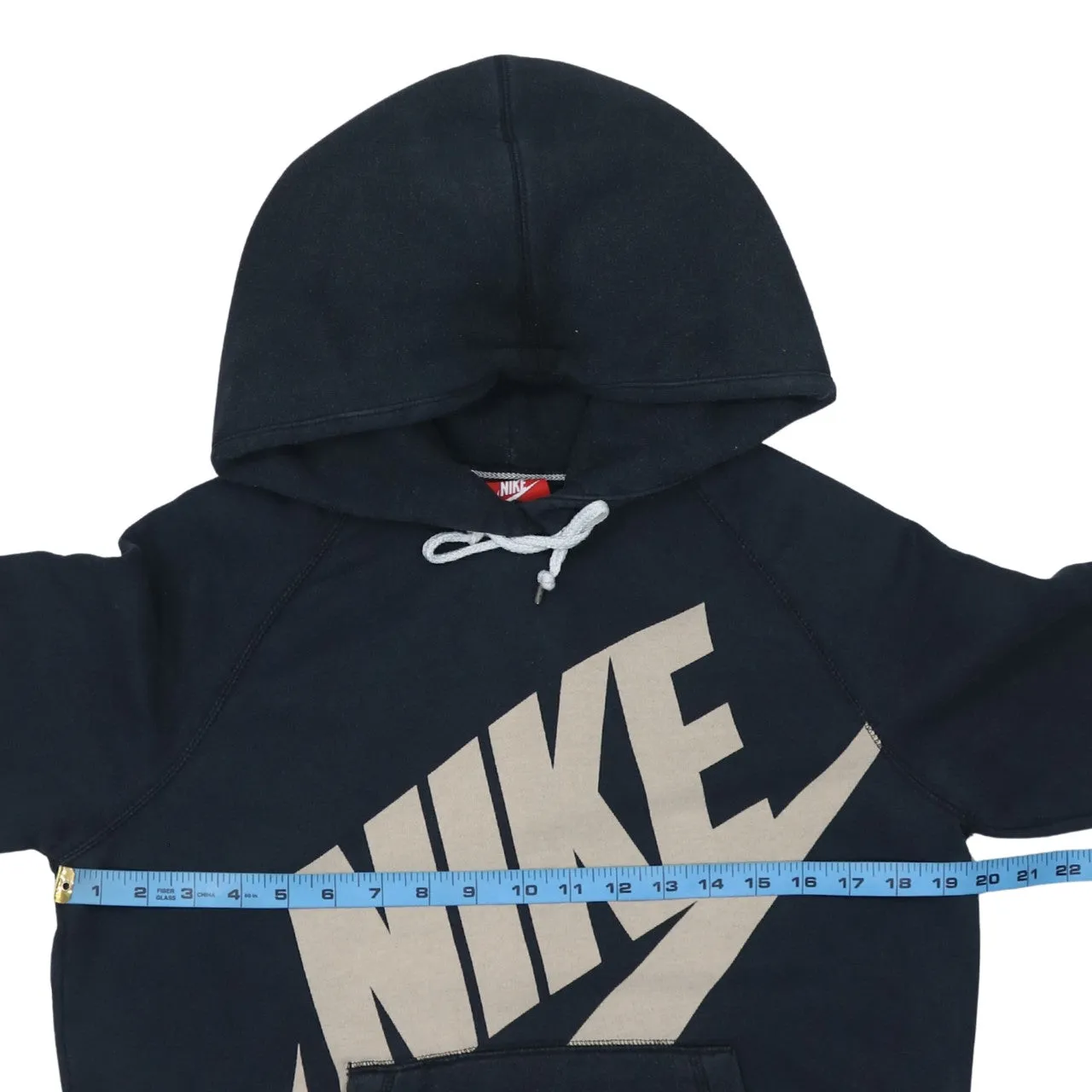 Nike Black Hoodie Women’s Medium Printed Big Logo Front Pocket Pullover Sweatshirt sold by Vintage Club product image thumbnail 5