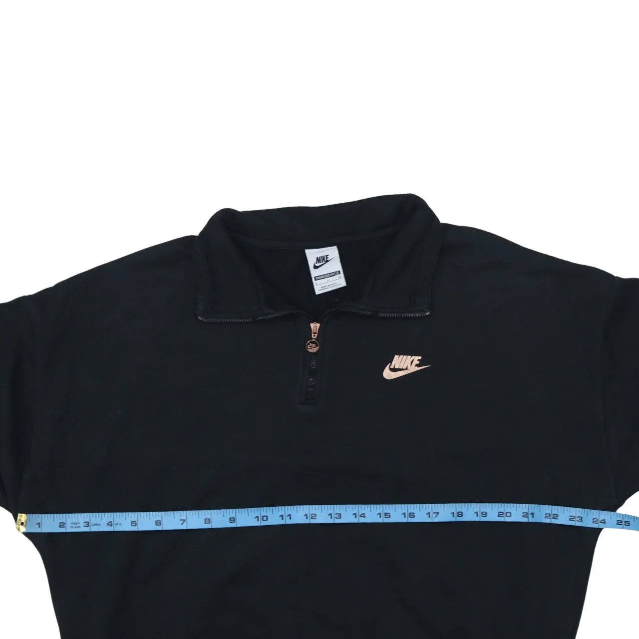 Nike Black Quarter Zip Sweatshirt Men's Small Embroidered Swoosh Printed Back Logo Pullover sold by Vintage Club product image thumbnail 5