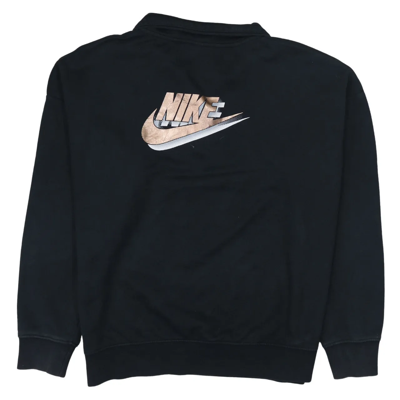 Nike Black Quarter Zip Sweatshirt Men's Small Embroidered Swoosh Printed Back Logo Pullover sold by Vintage Club product image thumbnail 2