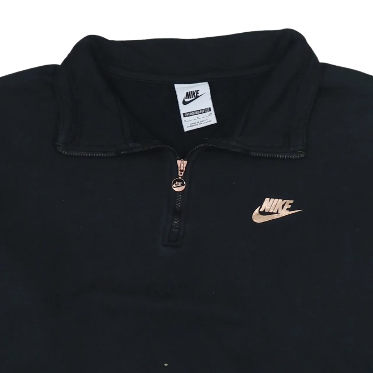 Nike Black Quarter Zip Sweatshirt Men's Small Embroidered Swoosh Printed Back Logo Pullover sold by Vintage Club product image thumbnail 3