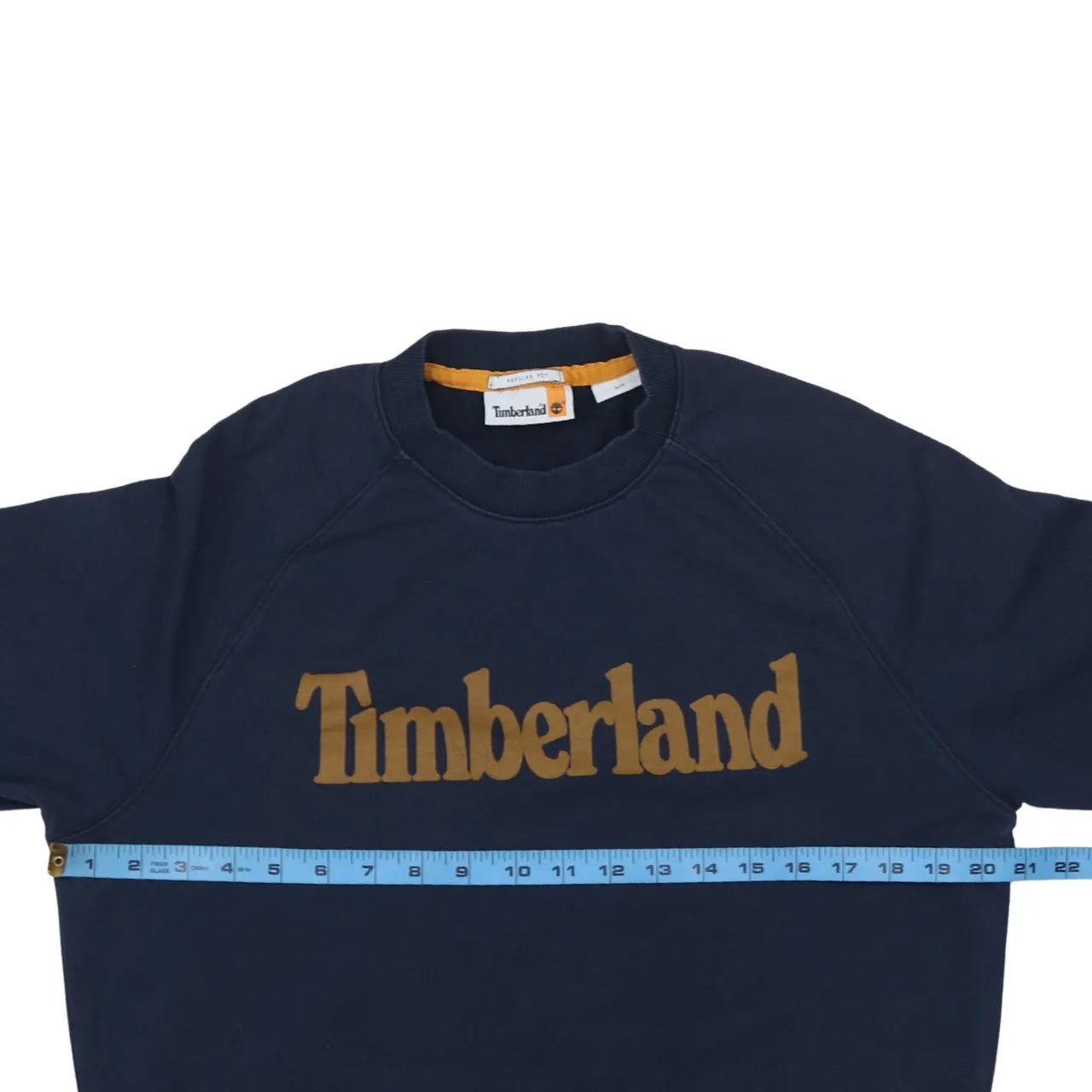 Timberland Navy Blue Sweatshirt Men's Small Embroidered Chest Logo Crewneck Pullover Top sold by Vintage Club product image thumbnail 5