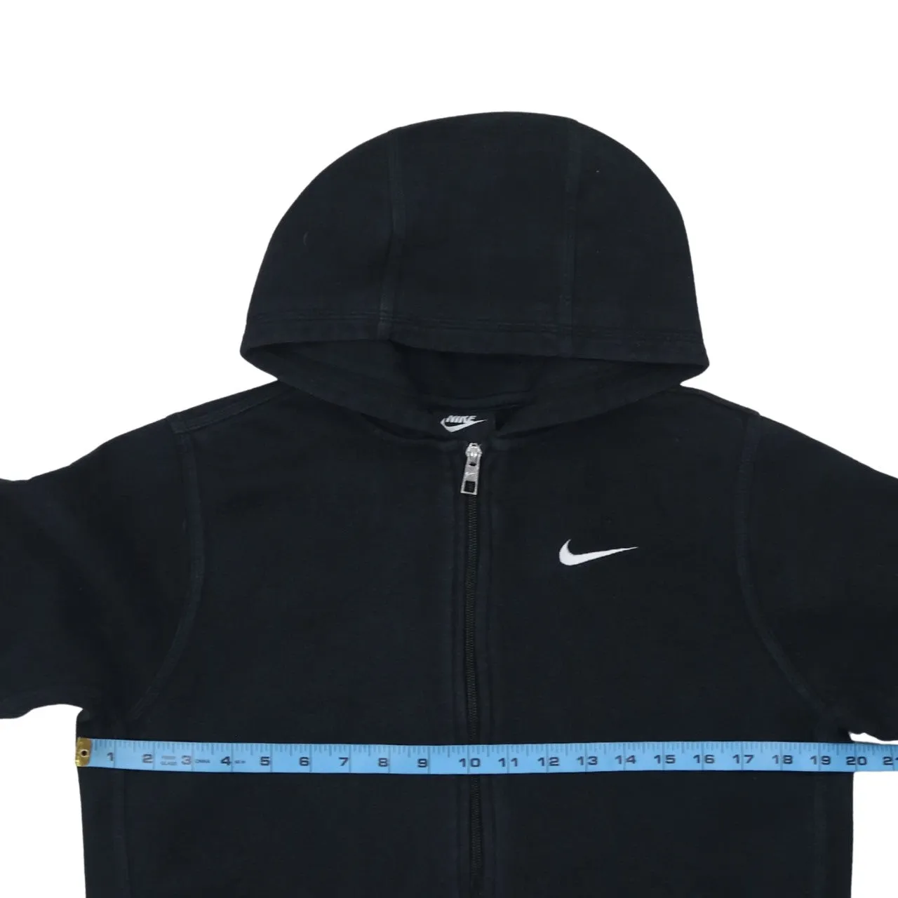 Nike Black Full Zip Hoodie Women’s XLarge Embroidered Swoosh Split Pocket Sweatshirt Top sold by Vintage Club product image thumbnail 5