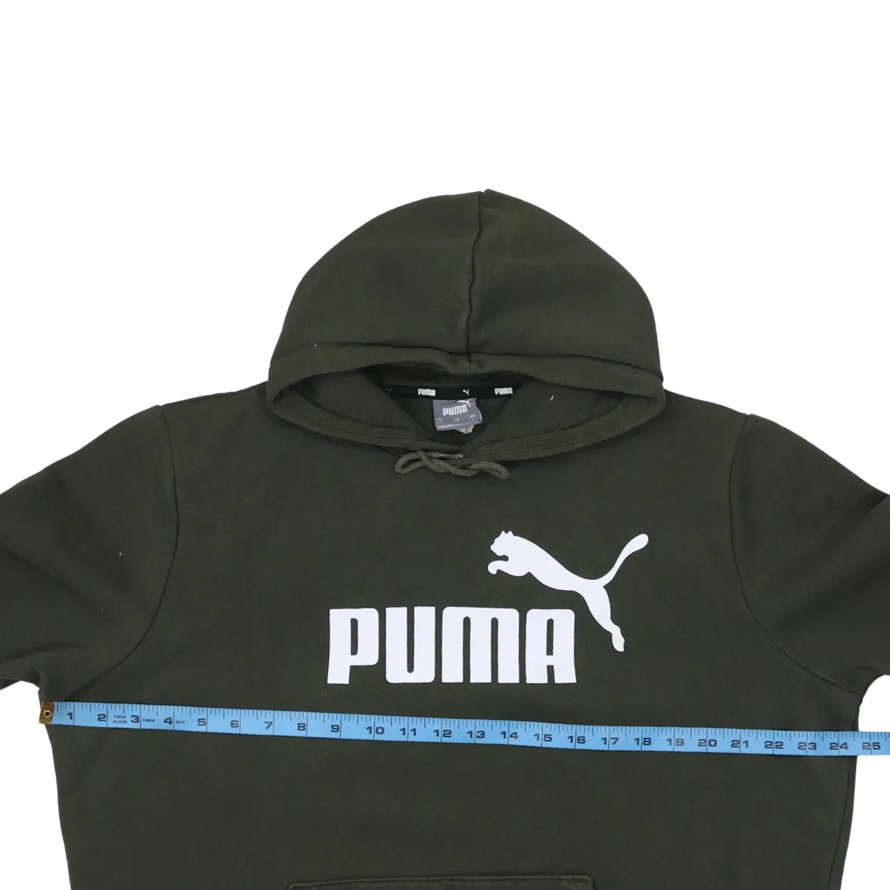 Puma Dark Green Hoodie Men's Large Printed Logo Front Pocket Pullover Sweatshirt sold by Vintage Club product image thumbnail 5