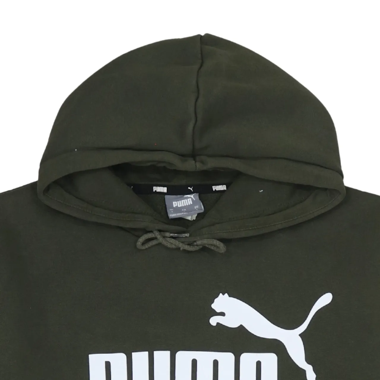 Puma Dark Green Hoodie Men's Large Printed Logo Front Pocket Pullover Sweatshirt sold by Vintage Club product image thumbnail 3