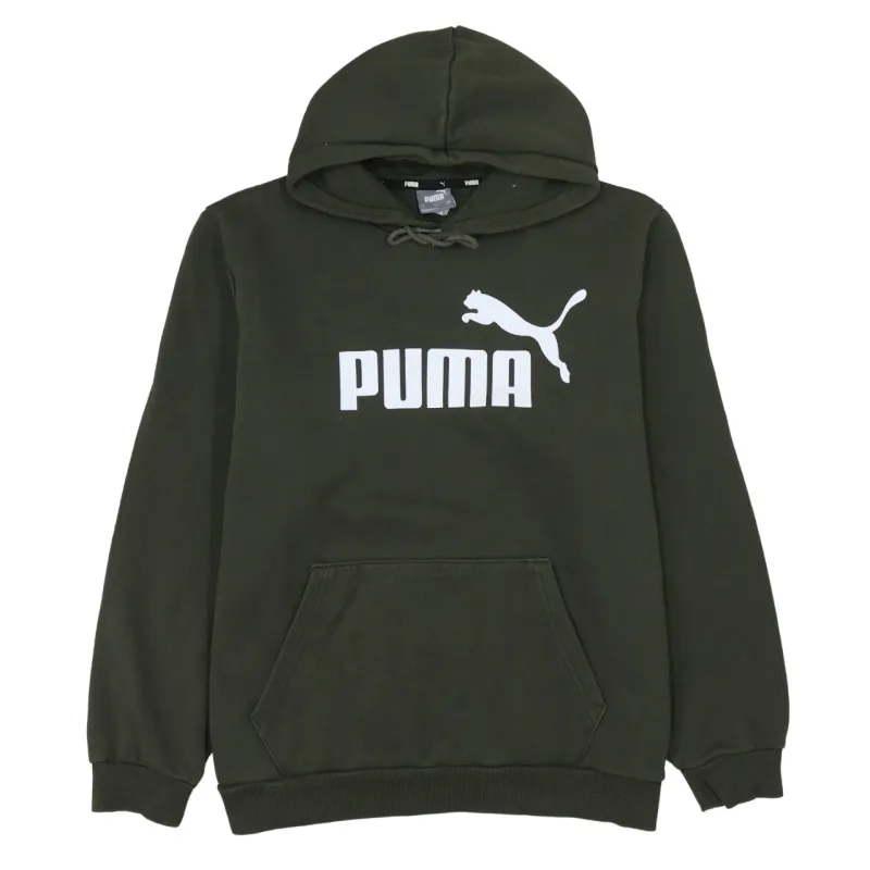 Puma Dark Green Hoodie Men's Large Printed Logo Front Pocket Pullover Sweatshirt sold by Vintage Club