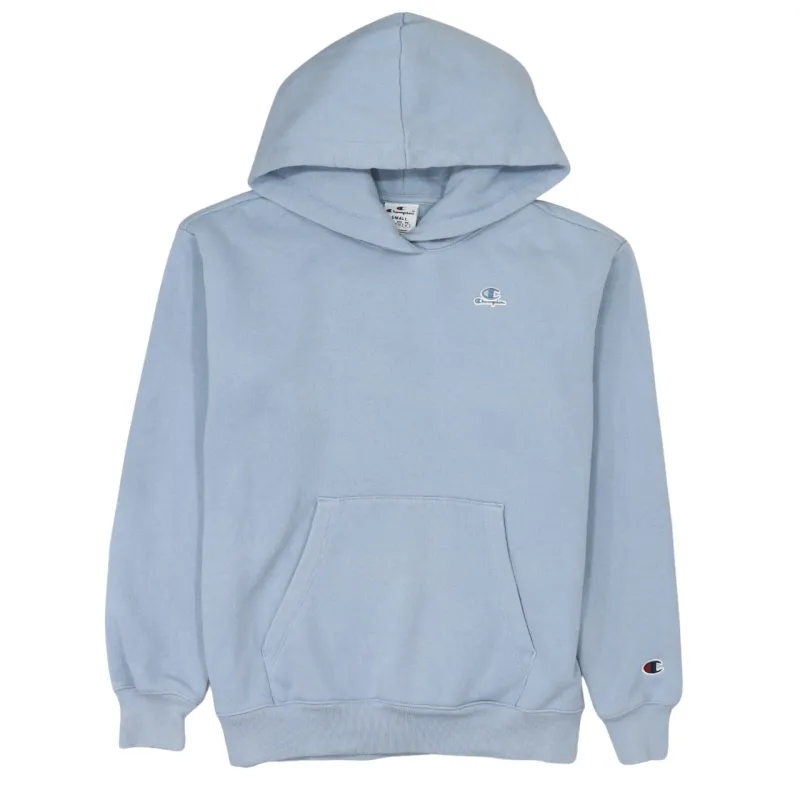 Champion Light Blue Hoodie Men's Small Embroidered Logo Front Pocket Fleece Pullover Sweatshirt sold by Vintage Club