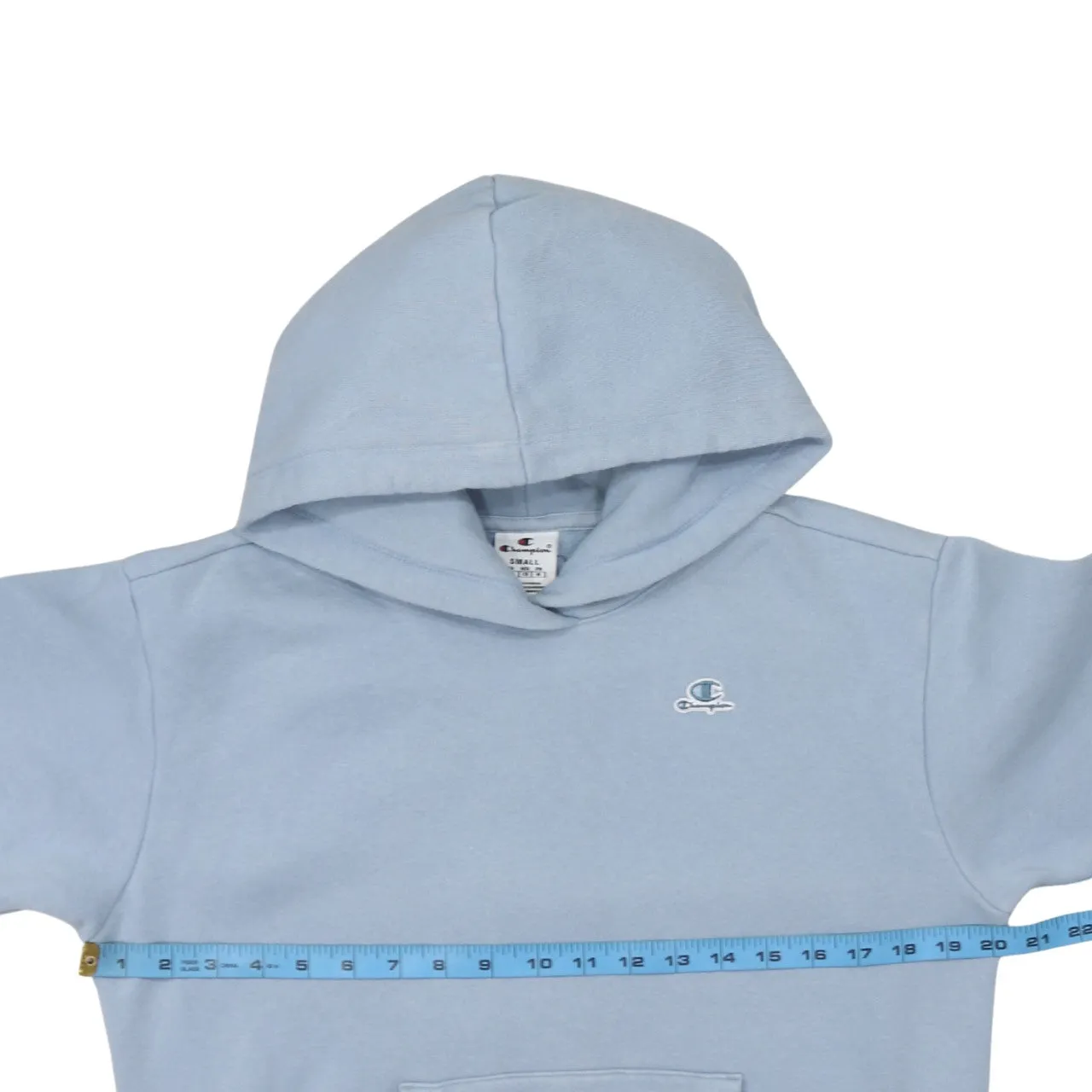 Champion Light Blue Hoodie Men's Small Embroidered Logo Front Pocket Fleece Pullover Sweatshirt sold by Vintage Club product image thumbnail 5