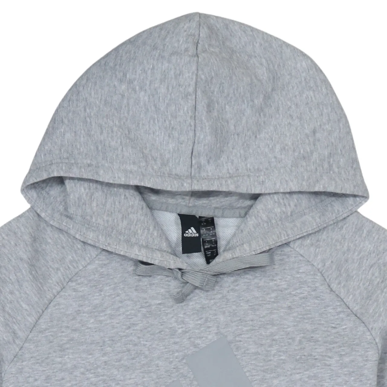 Adidas Light Grey Hoodie Women’s Small Printed Logo Raglan Sleeves Pullover Sweatshirt sold by Vintage Club product image thumbnail 3