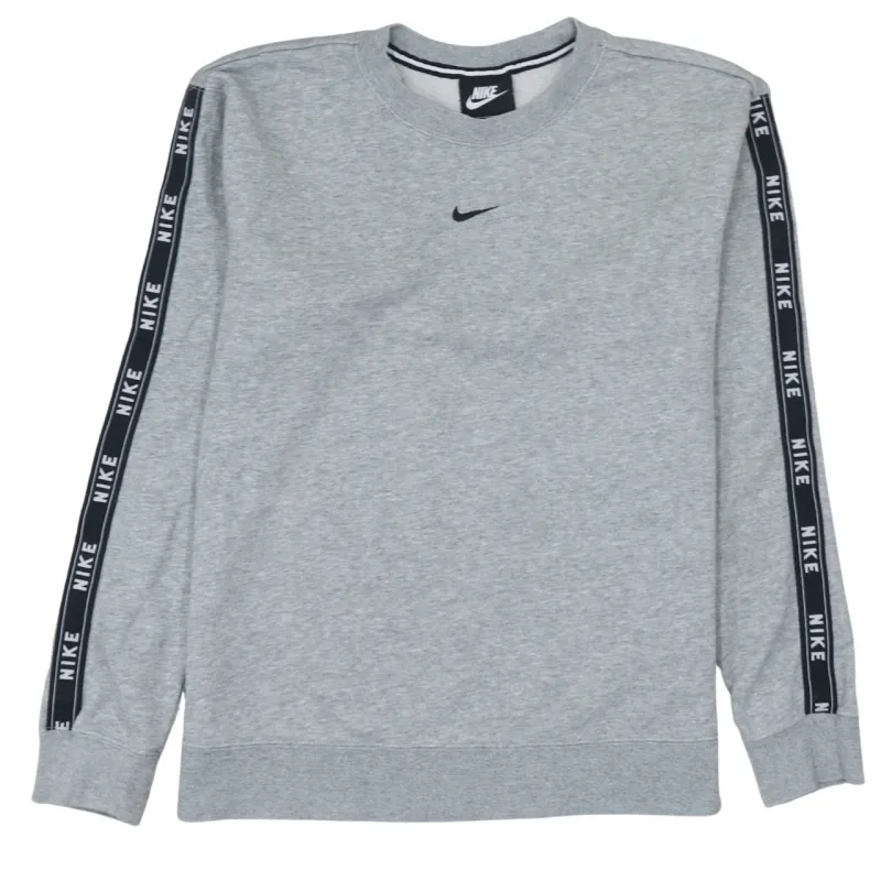 Nike Grey Sweatshirt Men's XSmall Embroidered Swoosh Branded Tape Sleeve Crewneck Pullover sold by Vintage Club