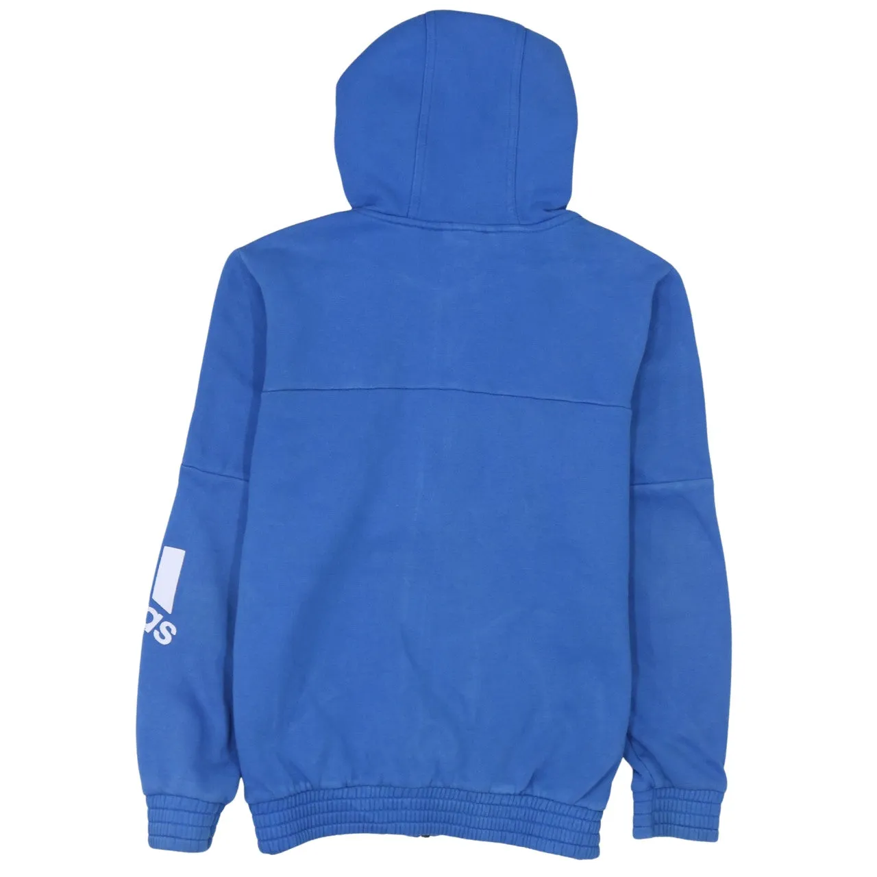 Adidas Blue Full Zip Hoodie Women's Large Three Stripes Printed Logos Casual Top sold by Vintage Club product image thumbnail 2