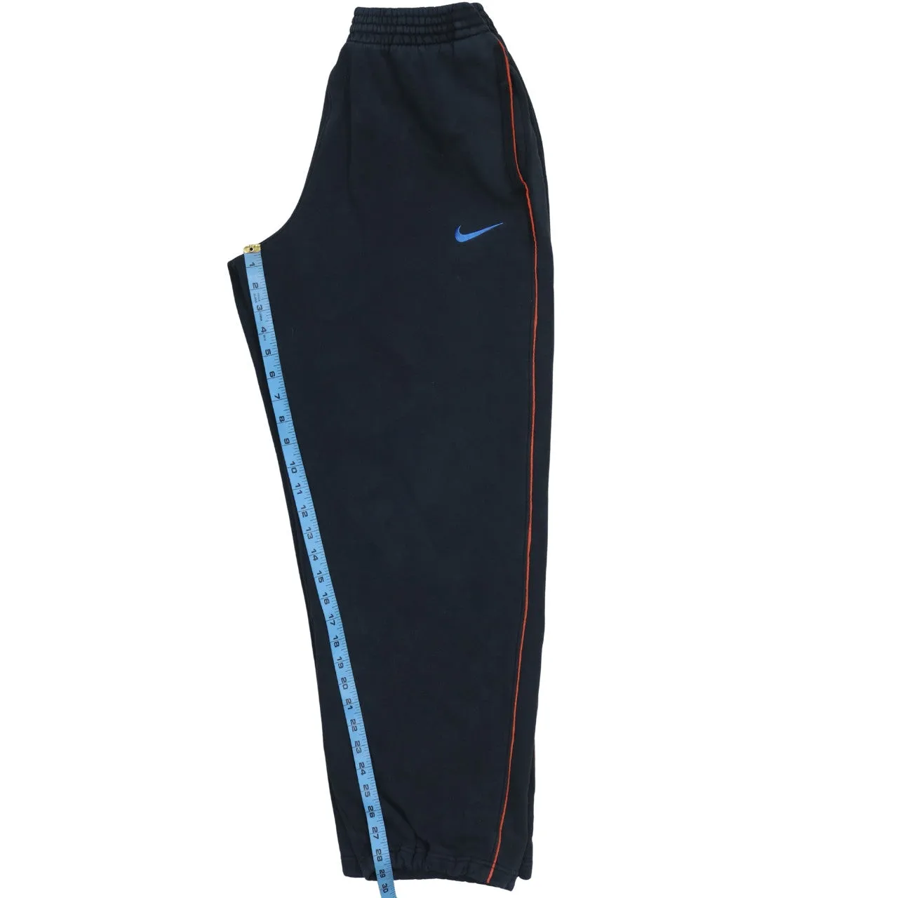 Nike Black Joggers Sweatpants Men's Medium Blue Flight Logo Elasticated Cuffs Side Stripe sold by Vintage Club product image thumbnail 5