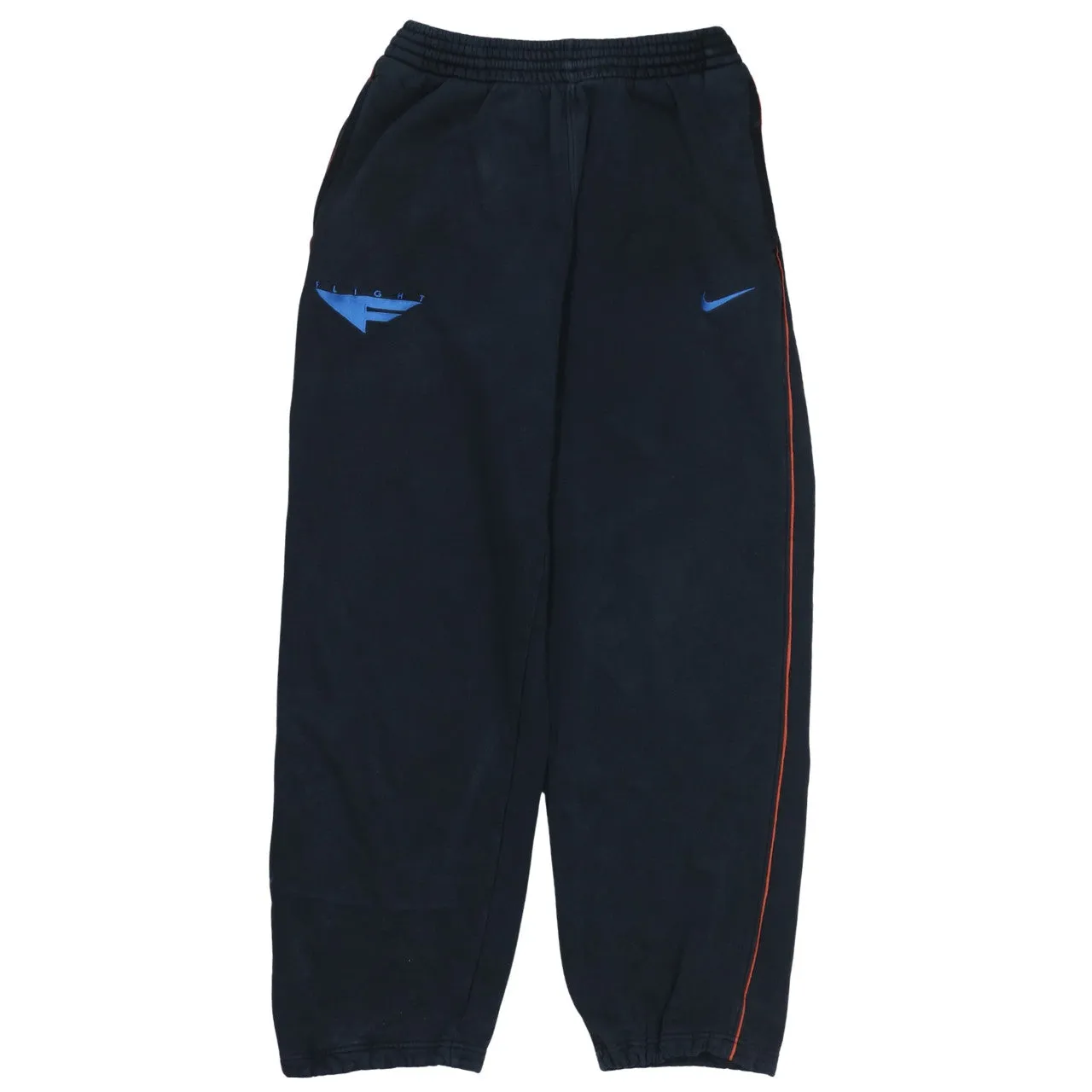 Nike Black Joggers Sweatpants Men's Medium Blue Flight Logo Elasticated Cuffs Side Stripe sold by Vintage Club