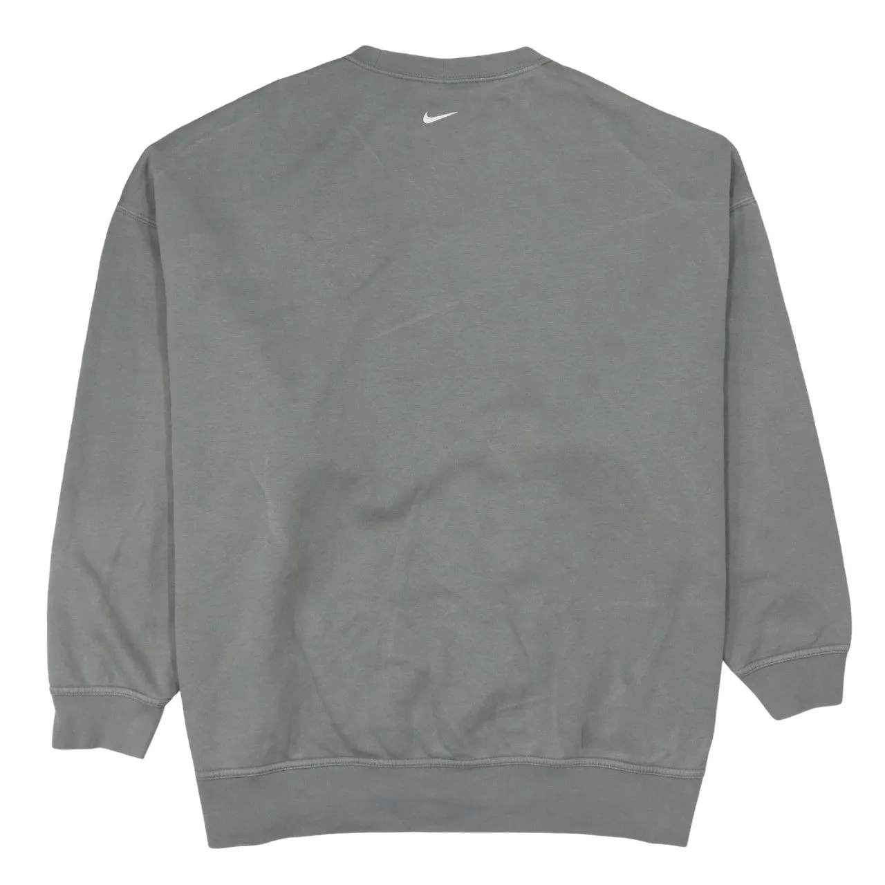 Nike Grey Sweatshirt Men's Medium Printed Swoosh By Nike Logo Crewneck Pullover Fleece Top sold by Vintage Club product image thumbnail 2