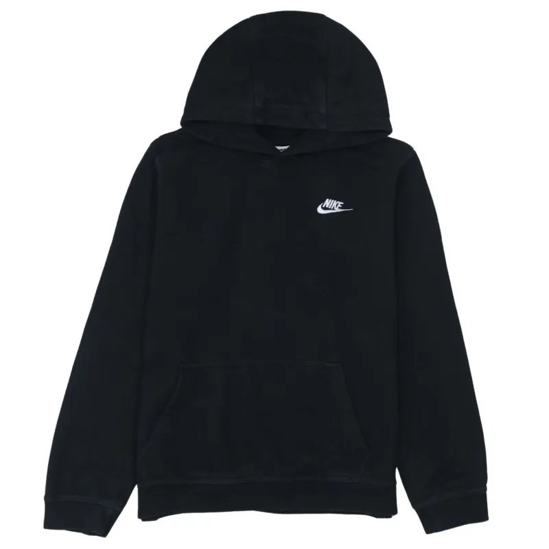 Nike Black Hoodie Women’s XLarge Embroidered Swoosh Logo Front Pocket Pullover Sweatshirt made by Nike